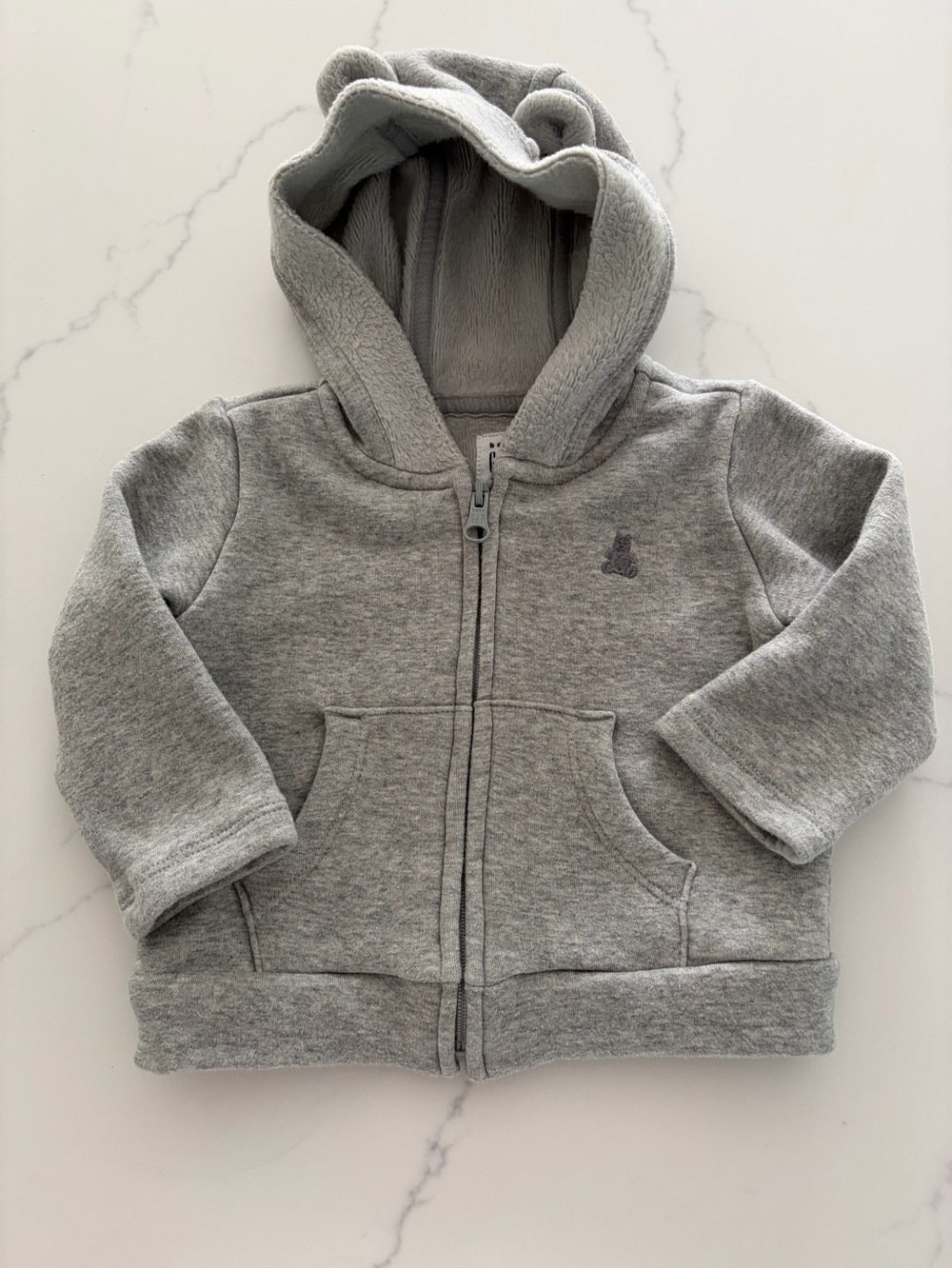 Baby Gap 3-6 mo. Soft plush warm bear ears hooded jacket. Like New